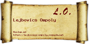 Lejbovics Ompoly névjegykártya